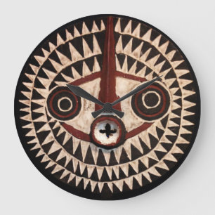 Horloge murale ronde Masque africain - Décor triba