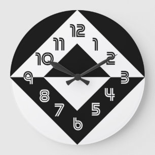 Horloge murale ronde moderne noire et blanche
