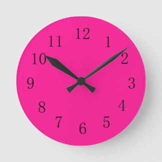 Horloge murale ronde (moyenne) rose profonde