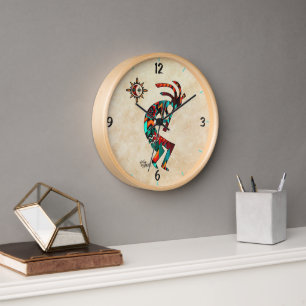 Horloge murale ronde Southwest Kokopelli