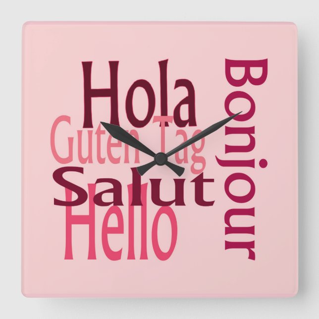 Horloge murale rose acrylique (Recto)