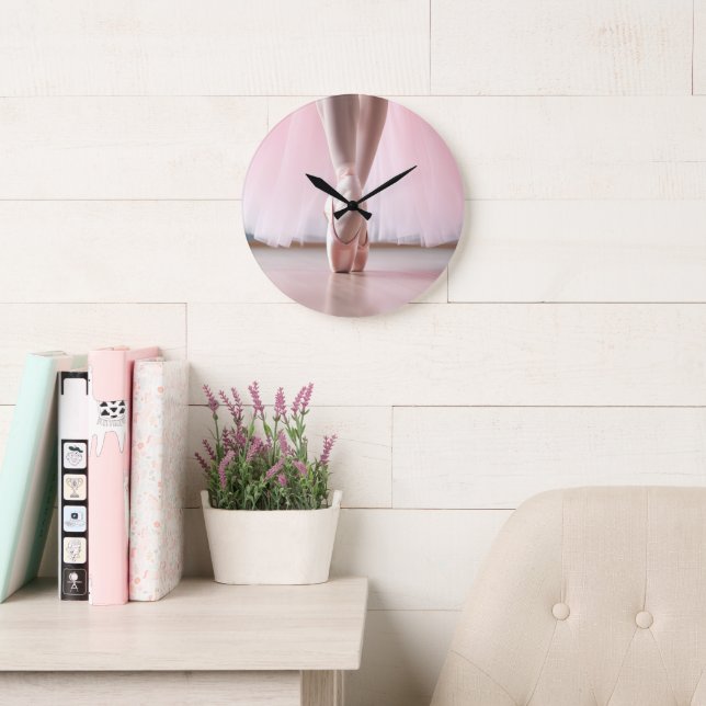 Horloge murale rose Ballerina Ballon (Salle de lecture)