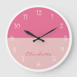 Horloge murale rose Fille
