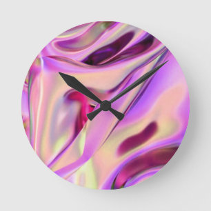 Horloge murale rose multicolore