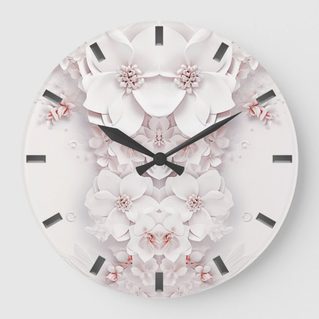 Horloge murale rose rose ivoire (Recto)