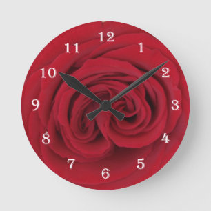 Horloge murale rose — Rose rouge