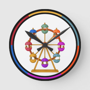 Horloge murale roue de manège de cirque