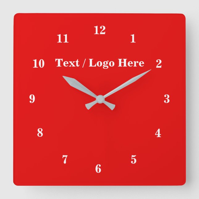 Horloge murale rouge avec texte personnalisé Chois (Recto)
