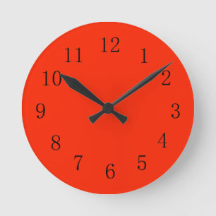 Horloge murale rouge brillante