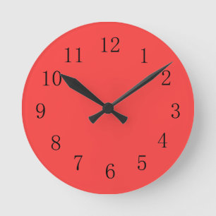 Horloge murale rouge corail brillant