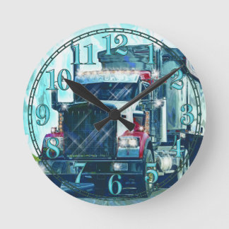 Horloge murale rouge d'art de camion de transport