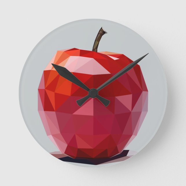 Horloge murale rouge de cuisine d'Apple (Recto)