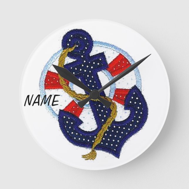Horloge murale "Sailor" pour la nurserie MONOGRAM (Recto)