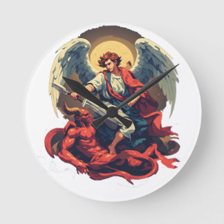 Horloge murale Saint Michel vainquant le diable