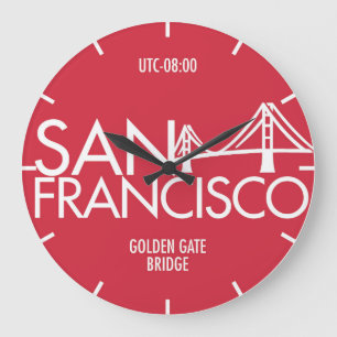 Horloge murale San Francisco de typographie de