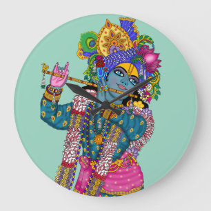 Horloge murale Seigneur Krishna
