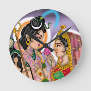 Horloge murale Shiva Parvati