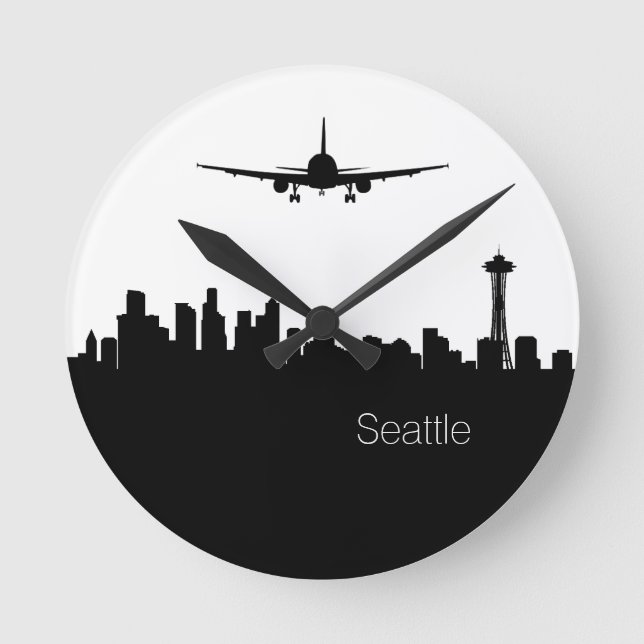 horloge murale silhouette de seattle (Recto)