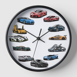 Horloge murale style voiture de sport
