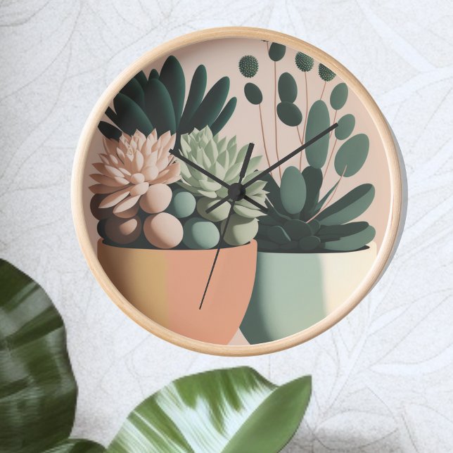 Horloge murale succulente d'inspiration rétro (Créateur téléchargé)