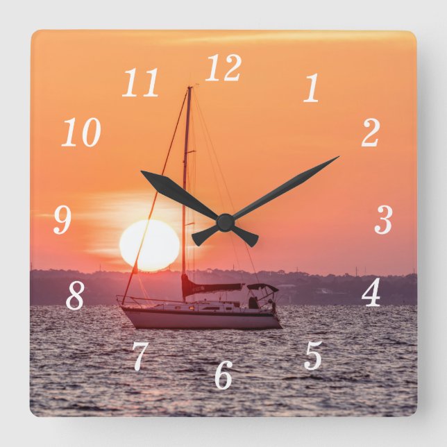 Horloge murale Sunrise du bateau (Recto)