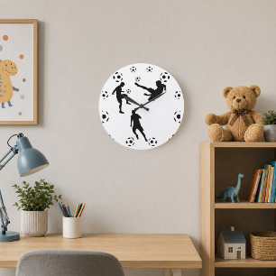 Horloge murale sur le monde de football