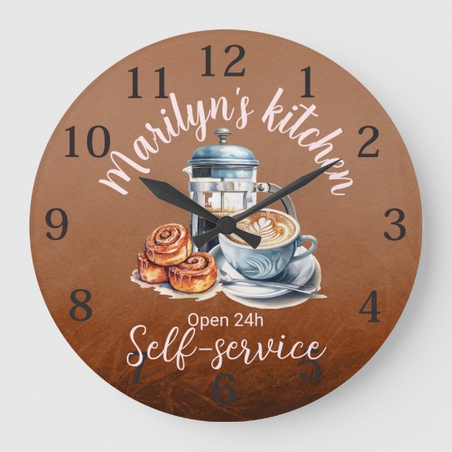 Horloge murale sur le thème du café (Recto)