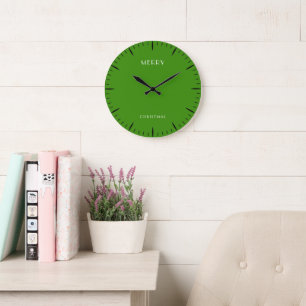 Horloge murale surdimensionnée verte festive de No