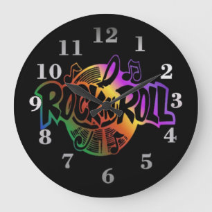 Horloge murale thème musical Rock and Roll Rainbow