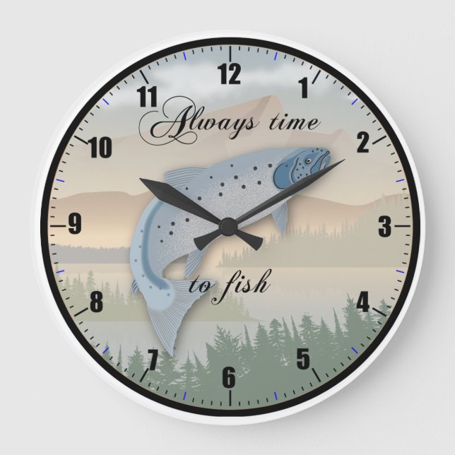 Horloge murale "Toujours temps pour pêcher" (Recto)