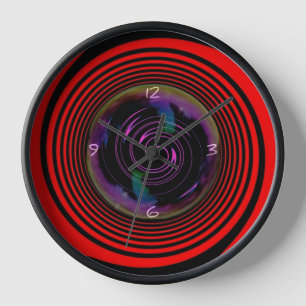 Horloge murale tourbillon rouge et noir