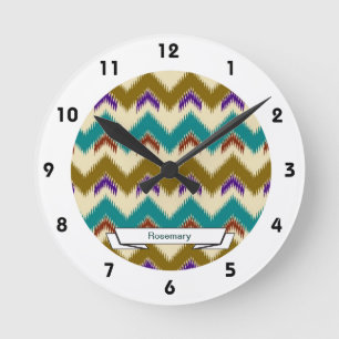 Horloge murale tribale indigène turquoise de moti