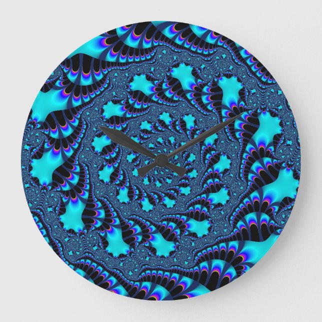 Horloge murale Turquoise à tourbillon personnalisé (Recto)