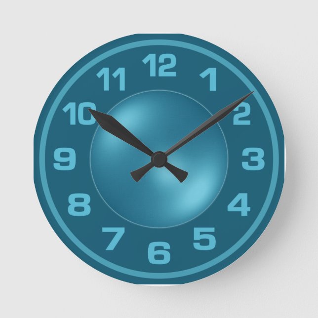 Horloge murale Turquoise brûlée (Recto)