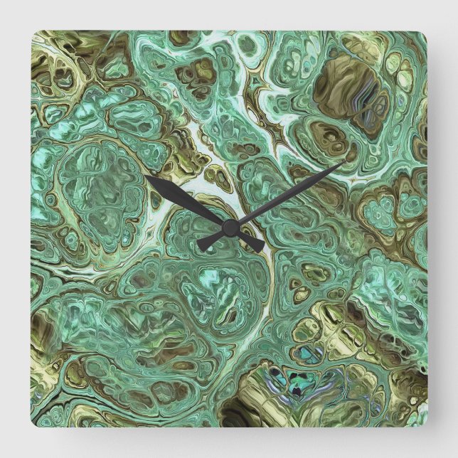 Horloge murale Turquoise de marbre laiteux (Recto)