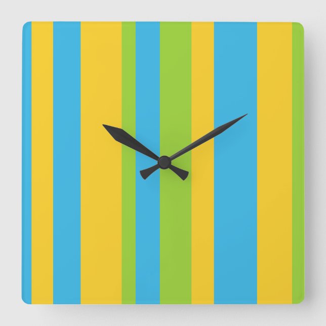 Horloge murale : Turquoise, Jaune, Grandes vertes (Recto)