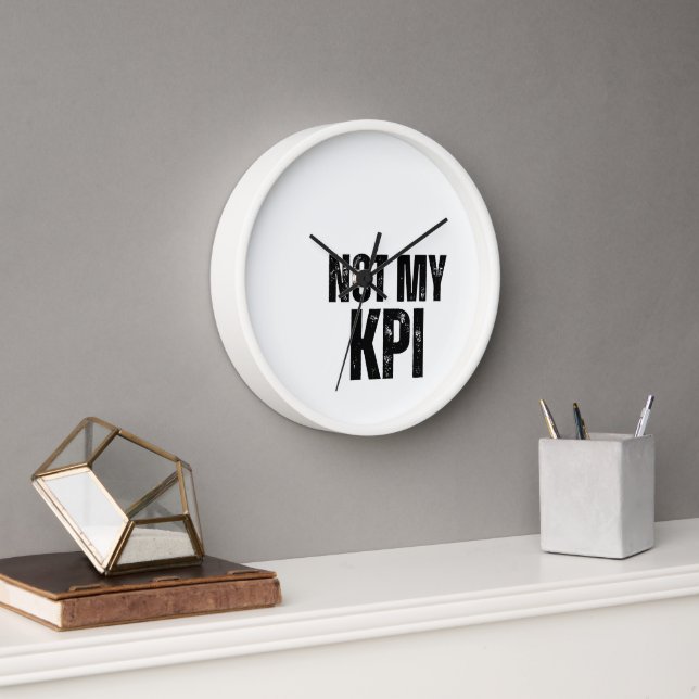 Horloge murale typographique analogique Pas mon KP (Bureau)