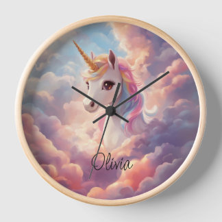 Horloge murale Unicorn pour filles chambre ou crèc