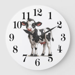 Horloge murale vache