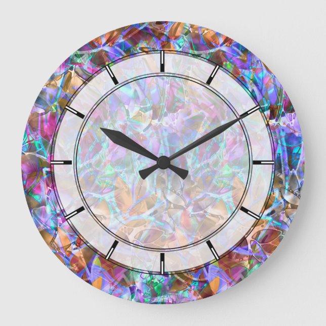 Horloge murale Verre Abstrait floral (Recto)