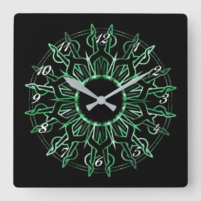 Horloge murale verte de la tribu (Recto)