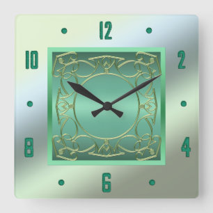 Horloge murale verte de mer