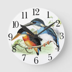 Horloge murale vintage d'animal de faune d'oiseau