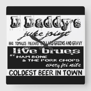 Horloge murale vintage de musique de bleus de la