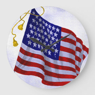 Horloge murale vintage drapeau américain