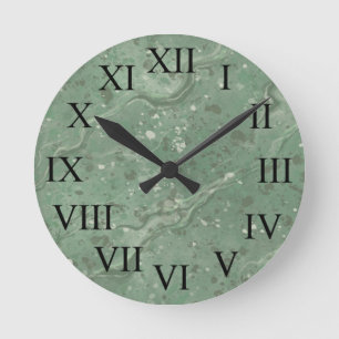 Horloge murale vintage en marbre vert Motif