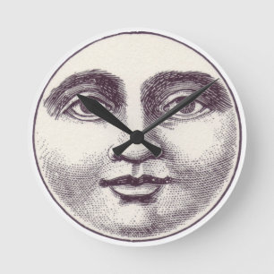 Horloge murale vintage face de la lune
