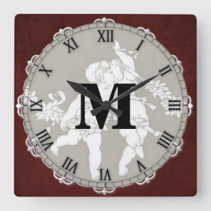 Horloge murale vintage intemporelle de monogramme
