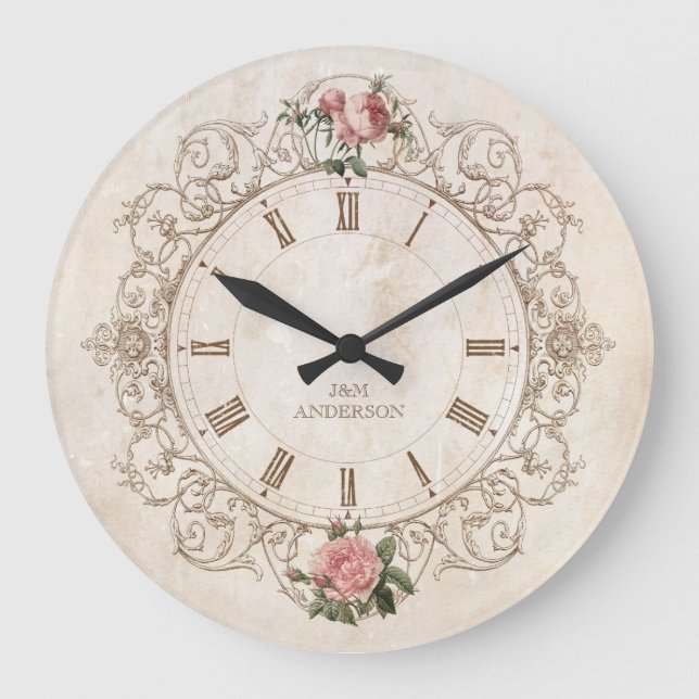 Horloge murale vintage Rose (Recto)
