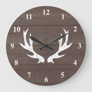 Horloge murale vintage rustique en bois avec ramur